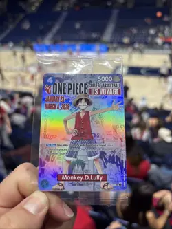 One Piece Monkey.D.Luffy College Basketball US Voyage Promo Card Sealed Rutgers - Image 1