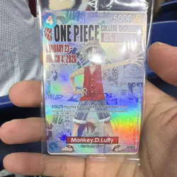 Bandai One Piece Card Game Monkey.D.Luffy Promo Holo College Basketball US Tour - Image 1