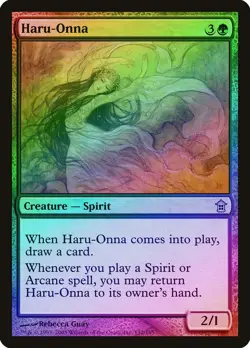 Haru-Onna FOIL Saviors of Kamigawa HEAVILY PLD Green Uncommon MTG CARD ABUGames - Image 1