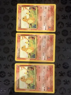 3x CHARMANDER - Base Set - 46/102 - Common - Pokemon Cards, Excellent & good - Image 1