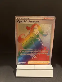 Rare 2022 Pokemon TCG Brilliant Stars Cynthia’s Ambition Rainbow Card 178/172 NM - Image 1