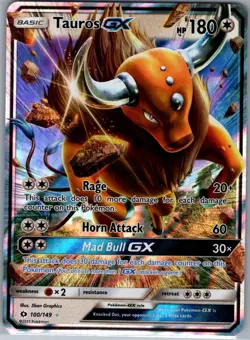 Tauros GX 100/149 SM Base Set - Pokemon Card - NM - Image 1