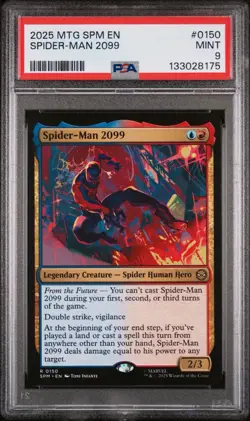 2025 MTG SPIDER-MAN #0150 SPIDER-MAN 2099 (RARE) - PSA 9 - POP 1 (NONE HIGHER) - Image 1