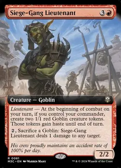 Siege-Gang Lieutenant-Modern Horizons 3 Commander-Extended Art-Regular-61-NM - Image 1