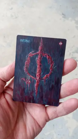 MtG Sol Ring Full Magic Altered Hand Painted Art Original Alter - Image 1