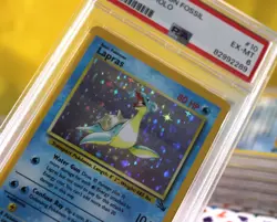 PSA Ex-Mint 6 Lapras Holo #10 from 1999 Pokemon Fossil - Image 1