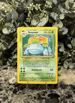 Venusaur 15/102 Holographic Pokemon Card- Base Set Unlimited (LP) - Image 1
