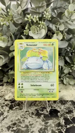 Venusaur 15/102 Holographic Pokemon Card- Base Set Unlimited (LP) - Image 2