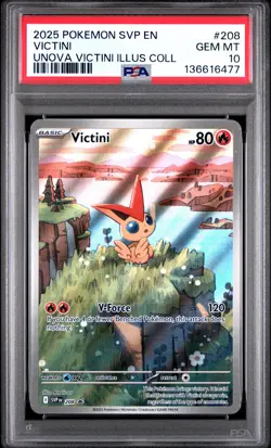 2025 POKEMON SVP PROMO UNOVA VICTINI ILLUSTRATION COLLECTION #208 VICTINI PSA 10 - Image 1
