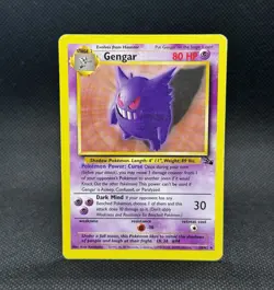 Vintage Gengar Pokemon Fossil 20/62 1999 Non Holo Rare Good Condition - Image 1