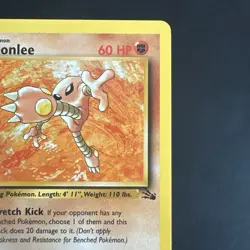 Pokemon Vintage 1st Edition Non-Holo Rare Hitmonlee Fossil 22/62 WotC 1999 - Image 3