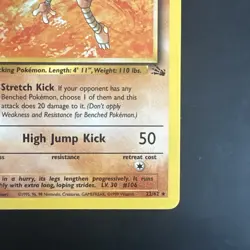 Pokemon Vintage 1st Edition Non-Holo Rare Hitmonlee Fossil 22/62 WotC 1999 - Image 4