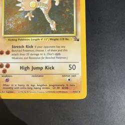 Pokemon Vintage Holo Hitmonlee 7/62 Fossil WotC 1999 - Image 4