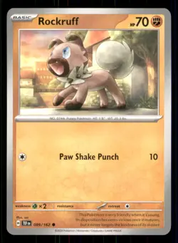 Rockruff Temporal Forces #089/162 Common Pokemon TCG N/M - Image 1
