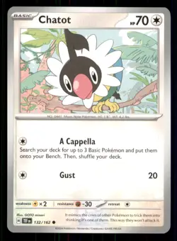 Chatot Temporal Forces #132/162 Common Pokemon N/M - Image 1