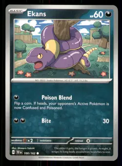 Ekans Temporal Forces #100/162 Common Pokemon NM - Image 1