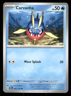 Carvanha Temporal Forces #042/162 Common Pokemon NM - Image 1