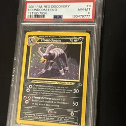 Pokemon Houndoom Neo Discovery 1st Edition #4 Holo Rare PSA 8 NM-MT - Image 1