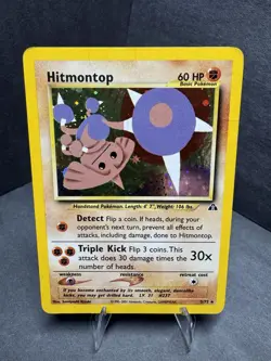 Hitmontop 3/75 Holo Neo Discovery Pokemon TCG (damaged) - Image 2