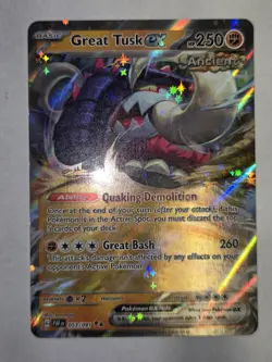 Pokemon TCG Great Tusk ex Paldean Fates 053/091 Holo Double Rare - Image 2