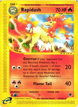 Pokemon TCG Rapidash 62/165 Expedition Base Set Rare Vintage E-Reader NM - Image 1