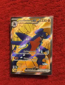 Pokemon TCG Cynthia's Garchomp EX 215/182 Full Art Destined Rivals - Image 1
