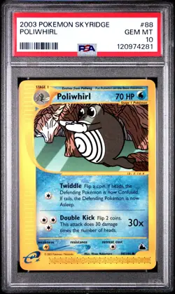 2003 POKEMON SKYRIDGE #88 POLIWHIRL PSA 10 - Image 1