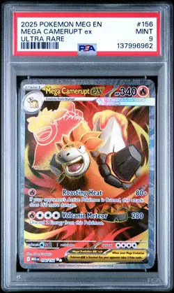 Pokemon Mega Evolutions - Mega Camerupt EX 156/132 - PSA 9 - Fresh Slab - Image 1