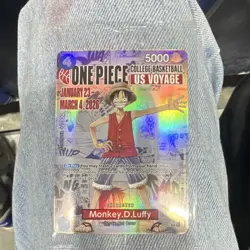Bandai One Piece Monkey.D.Luffy College Basketball US Voyage Promo Holo Card - Image 1
