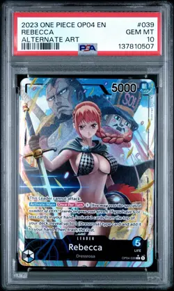 2023 ONE PIECE OP04 REBECCA ALTERNATE ART PSA 10 - Image 1