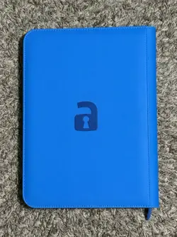 VaultX Binder Neon Blue 9 POCKET Exo-Tec Zip Binder Holds 360 Cards - Image 2