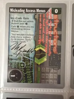 FF-1 Mixed Lot Of 9 Signed Netrunner Cards Kimble Sledd Poole Seeley Gianni Etc - Image 2
