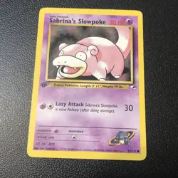 Sabrina's Slowpoke 095/132 Gym Heroes First Edition Pokemon Card Mint Condition - Image 1