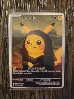 Pokemon Pikachu Mona Pika Van Gogh Black Star Promo Fan Art Card - 60 HP - Image 1