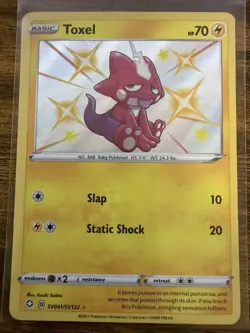 Pokemon Card TCG Toxel SV041/SV122 Shiny Holo Rare Shining Fates - Image 1