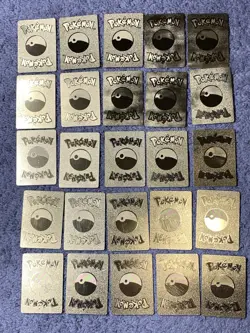 Set of 100 Charizard,Charmander,Pikachu,Mewtwo,More Gold Foil Fan Art Card MP-LP - Image 5