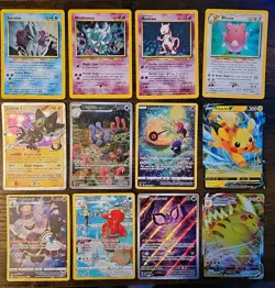 Pokemon 12 Card Lot. Neo Holo Suicune, Blissey, Misdreavus. Base Set Mewtwo. - Image 1