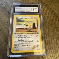 CGC 10 GEM MINT Blaine's Doduo Gym Challenge 1st Edition 61/132 Pokemon Card - Image 1