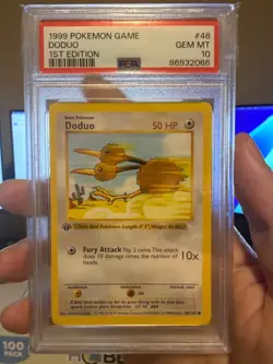 Pokemon PSA 10 GEM MINT Doduo 1st Edition Base Set Shadowless 1999 Card 48/102 - Image 1