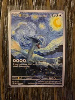 Pokemon Lugia Starry Night Van Gogh Black Star Promo Fan Art Card - 130 HP - Image 1