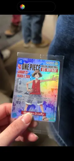 One Piece Monkey.D.Luffy College Basketball US Voyage Promo Card Sealed Rutgers - Image 1