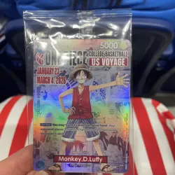 One Piece Monkey D. Luffy US Voyage College Basketball Promo Card Rutgers SEALED - Image 1