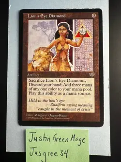 Lion's Eye Diamond - Mirage - MTG Magic the Gathering - Heavily Played - Image 1