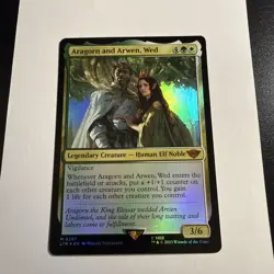 Aragorn and Arwen, Wed - Foil -Lord of the Rings (LTR) - MTG Mythic Rare #287 - Image 1