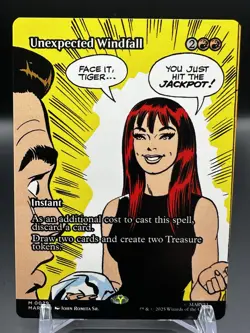 MTG Unexpected Windfall (Borderless) Normal Magic The Gathering Spider Man - Image 1