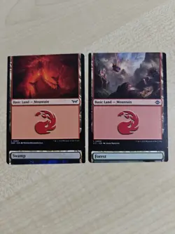 MTG Misprint Mountain / Swamp, Mountain / Forest Miscut - Image 1