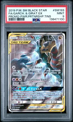 2019 POKEMON SM BLACK STAR PROMO #SM193 FULL ART/GARCHOMP & GIRATINA GX PSA 9 - Image 1