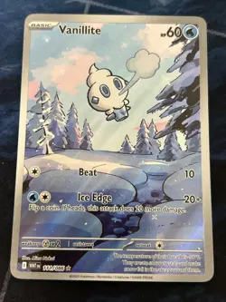 Vanillite 111/086 Sv: White Flare Holo NM-M Unplayed Pokemon Illustration Rare - Image 1
