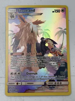 Pokemon TCG SM Cosmic Eclipse Stoutland 248/236 Full Art Secret Rare Holo NM - Image 1