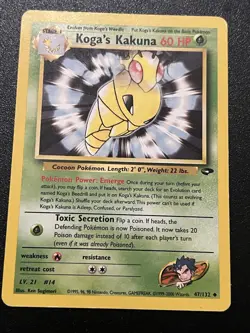 Pokemon TCG Koga's Kakuna Gym Challenge Uncommon Card 47/132 - Image 1